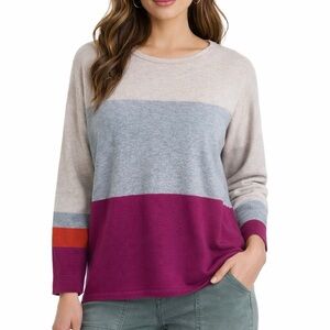 Lisa Todd Colorblock Cashmere Blend Sweater Sz M